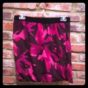Black and pink flowery circle skirt